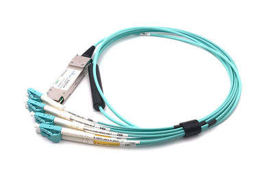 China 10.3G/CH Qsfp+ dirigen el cable de la fijación a la fibra el 100m de AOC Om3 del desbloqueo del conector 8lc proveedor