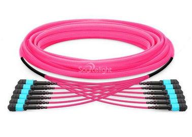China Mpo a la aguamarina del cordón de remiendo de Mpo Mtp de los corazones de Mpo Om3 Om4 72 o a la fibra púrpura de Corning del cable proveedor