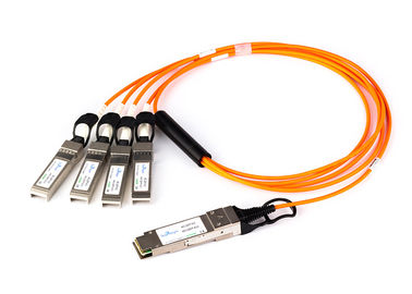 China 3.3v 140g Qsfp+ dirigen el cable de la fijación al cable óptico activo Om3 el 100m de 4 Sfp AOC proveedor